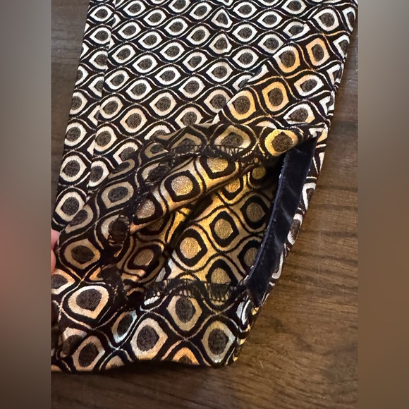 Anthropologie Larkin Gold Jacquard pull-on Trousers, High Waist, Small - Picture 5 of 7